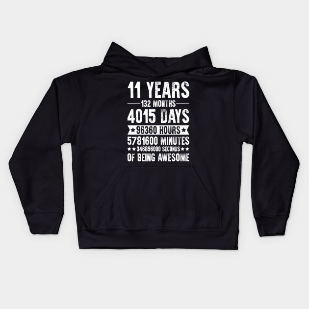 11 Years 132 Months Of Being Awesome Kids Hoodie by busines_night